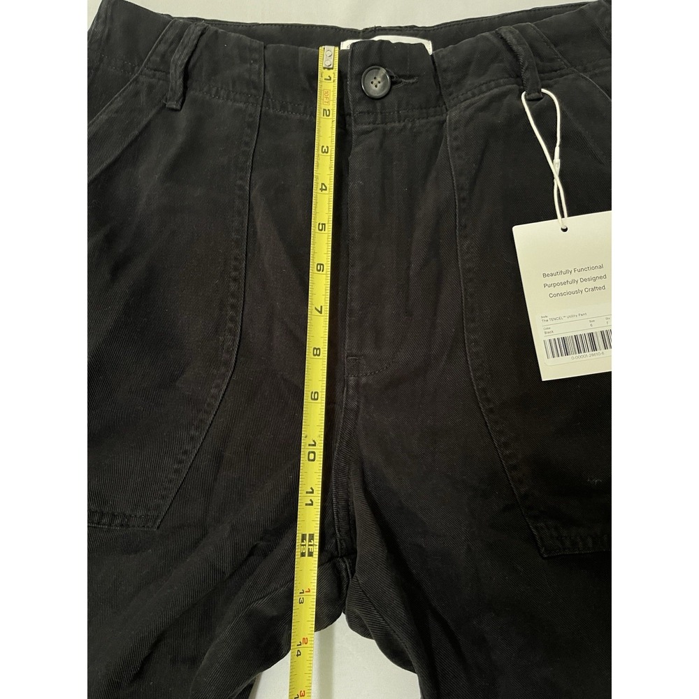 NWT Everlane Barrel Utility Pants Cotton Stretch Black Women's Size 6 - Picture 6 of 7